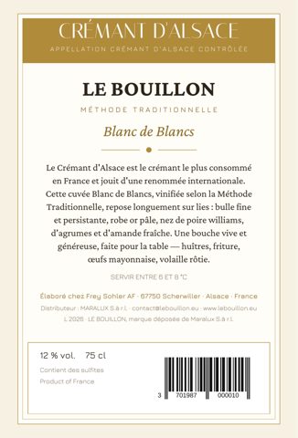 Aperçu de l'étiquette : Blanc de Blancs — verso (avec fond perdu)