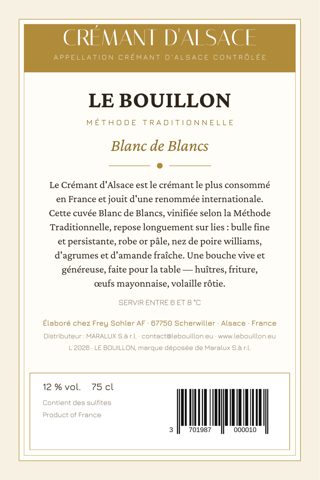 Aperçu de l'étiquette : Blanc de Blancs — verso (format fini)