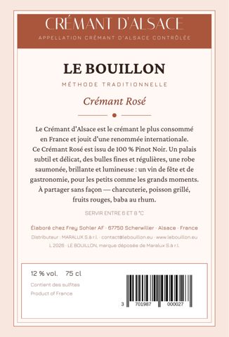 Aperçu de l'étiquette : Rosé — verso (avec fond perdu)