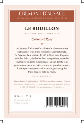 Aperçu de l'étiquette : Contre-étiquette Rosé — verso
