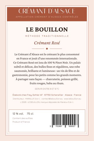 Aperçu de l'étiquette : Rosé — verso (format fini)